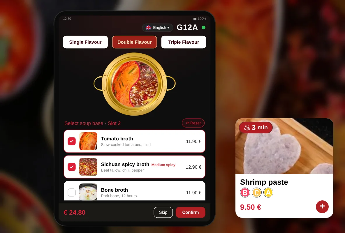 The hot pot menu